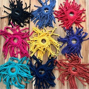 Colorful LOT 90s T-Shirt Tie Clip Waist Cinch Vintage Fringe Shirt Clips